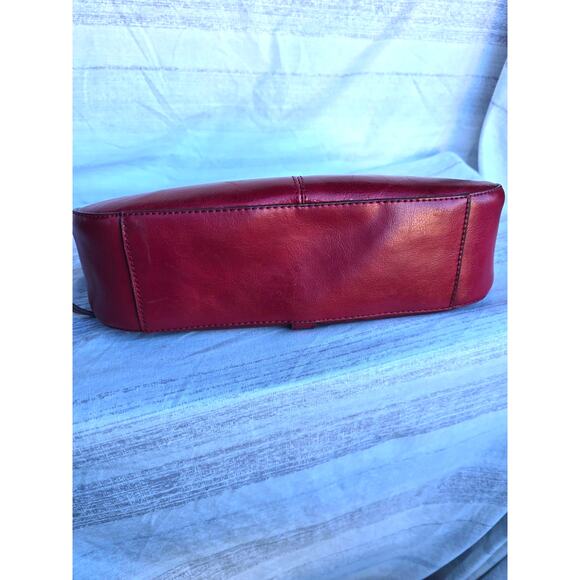 Merona Red Handbag Shoulder Purse with Front Pocket 13 Inch - Picture 3 of 6